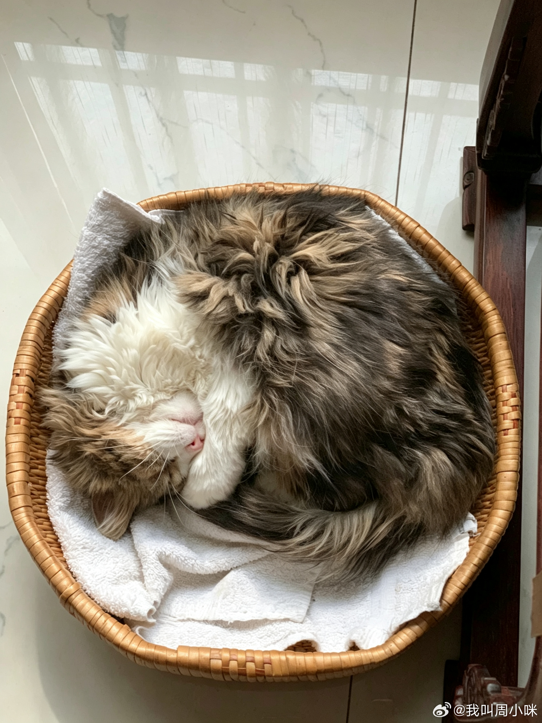 咪话日常[超话]老猫 19岁半的老猫出个镜🧺🐈豆包了一下：20岁猫咪 ≈ 人