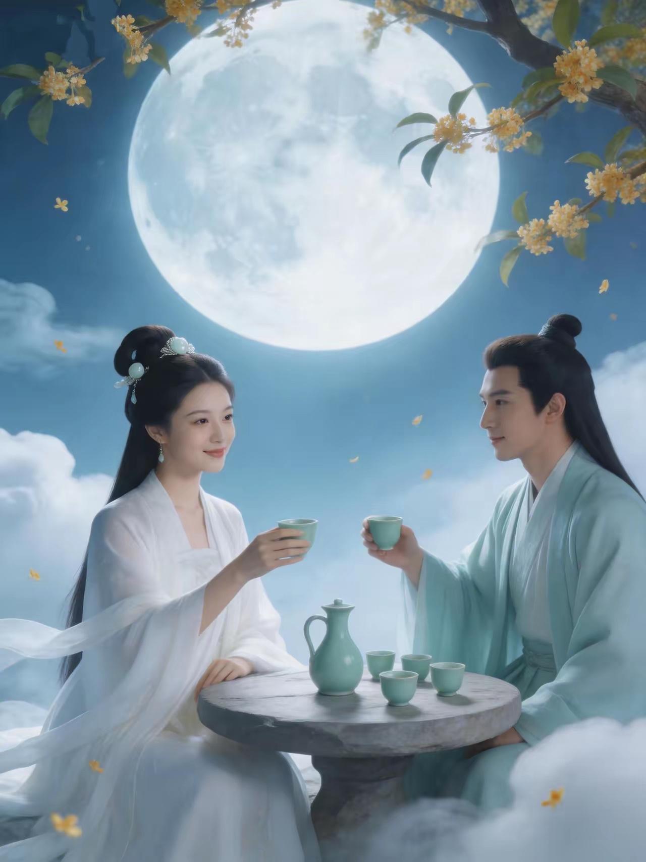 欲与嫦娥同醉饮，
甄同后羿比射骑。
横批：《射日与奔月》