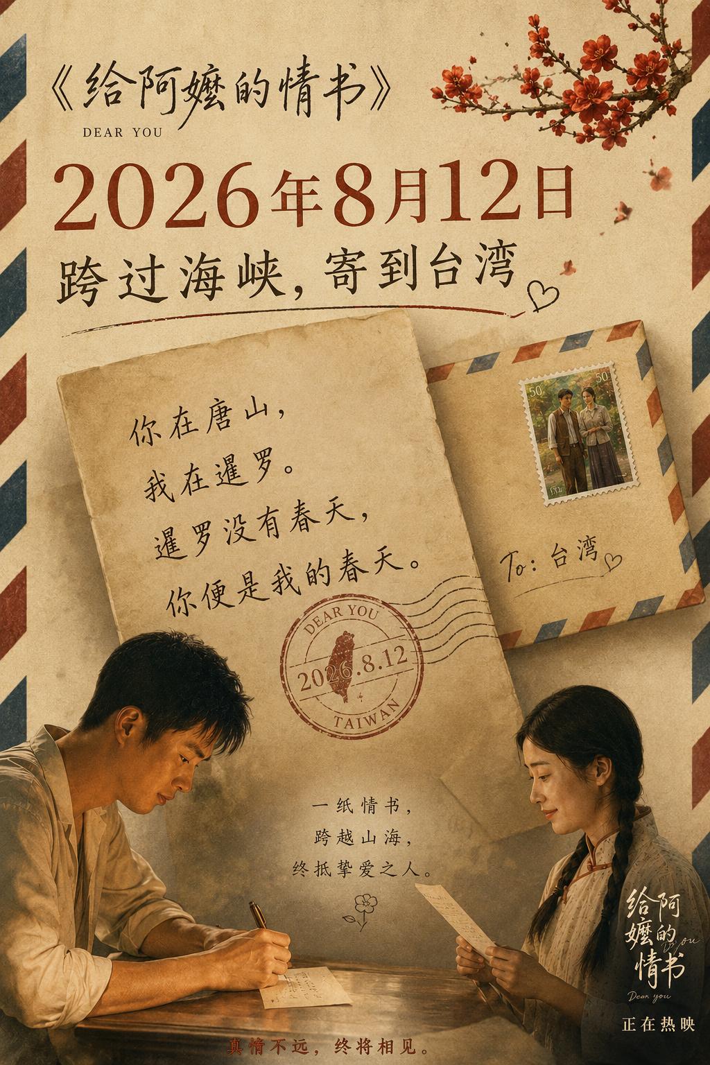 万万没想到！真是史无前例的快！

中天亚洲台报：《给阿嬷的情书》8月12日就要在