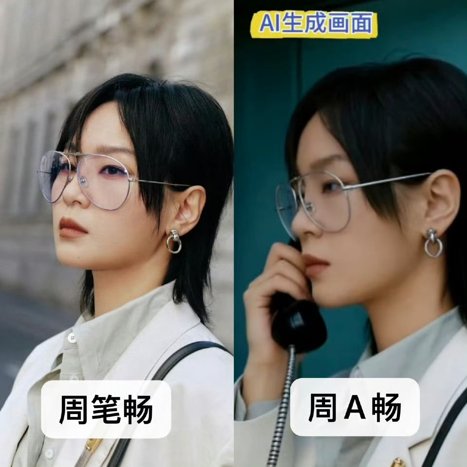 分不清哪个是真的周笔畅 建议周笔畅以后发视频加个暗号，不然真的分不清哪个是真人哪