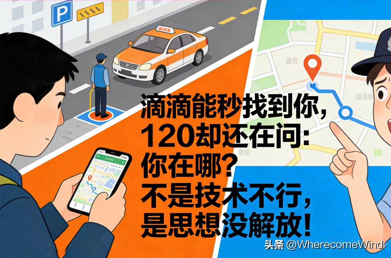 滴滴能秒找到你，120却还在问：你在哪？不是技术不行，是思想没解放！
 
我们每