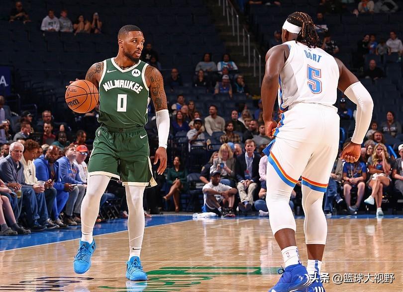 NBA季前赛！半场雷霆59-54雄鹿！吉迪半场7中6得到12分5板3助攻，亚历山