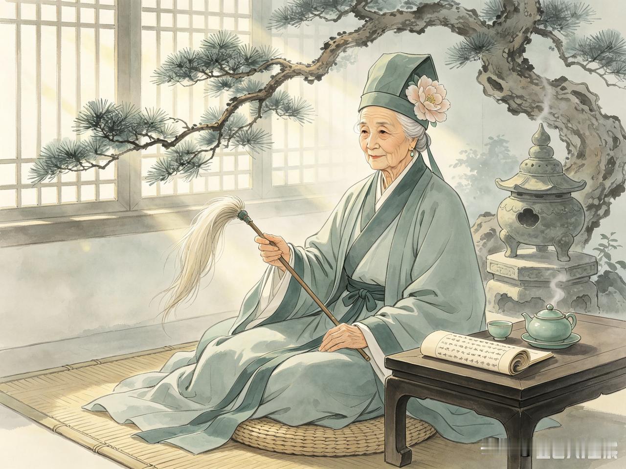大和六年（832年）秋，成都锦江边，一位年过花甲的老妪身着道袍，独坐浣花溪畔。她