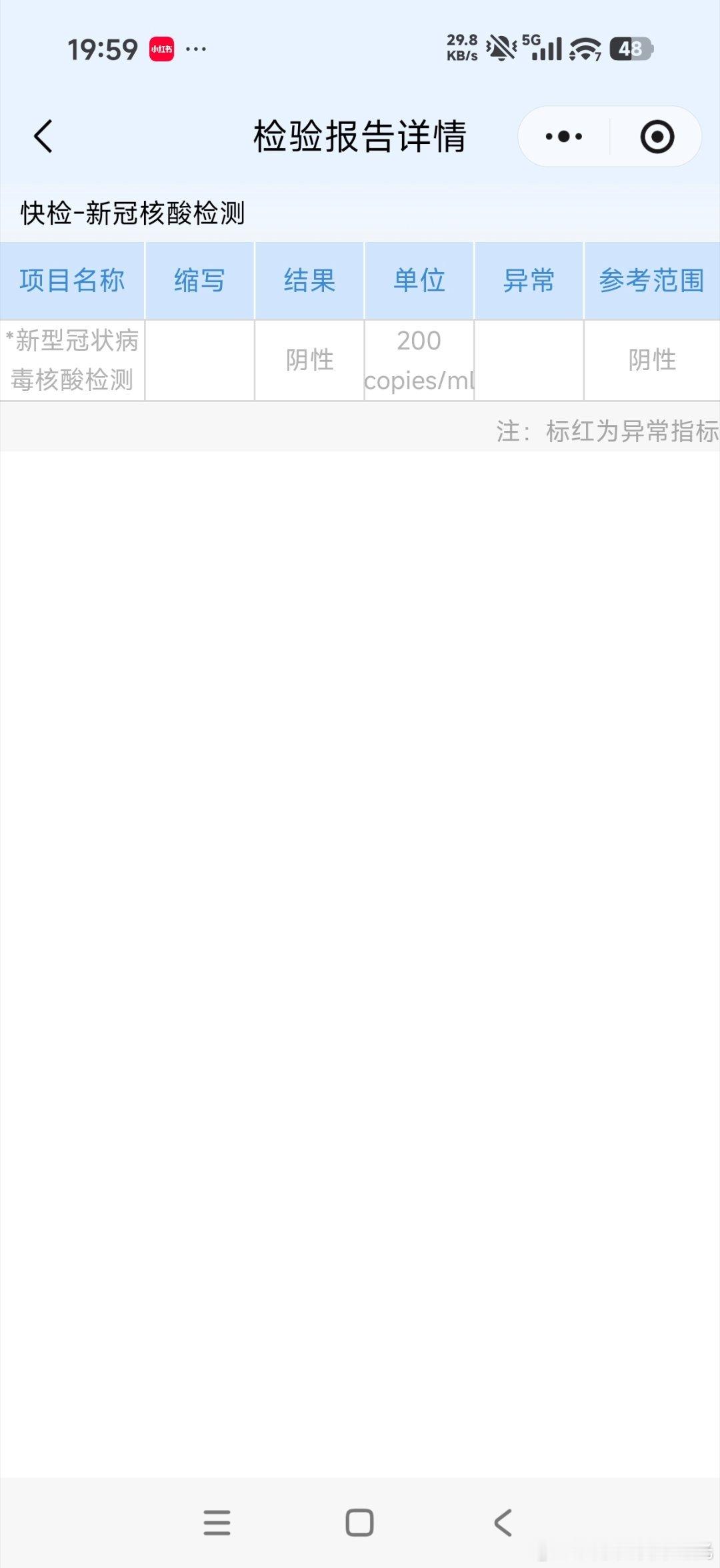 核酸结果出来了，全阴。血项也不高，肺和气管CT也没问题。是我的免疫系统已经把病毒