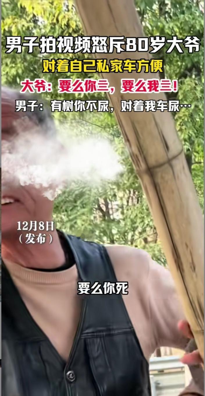 好好的私家车变“尿盆”，80岁大爷这波操作直接把网友看傻了！2025年12月8日