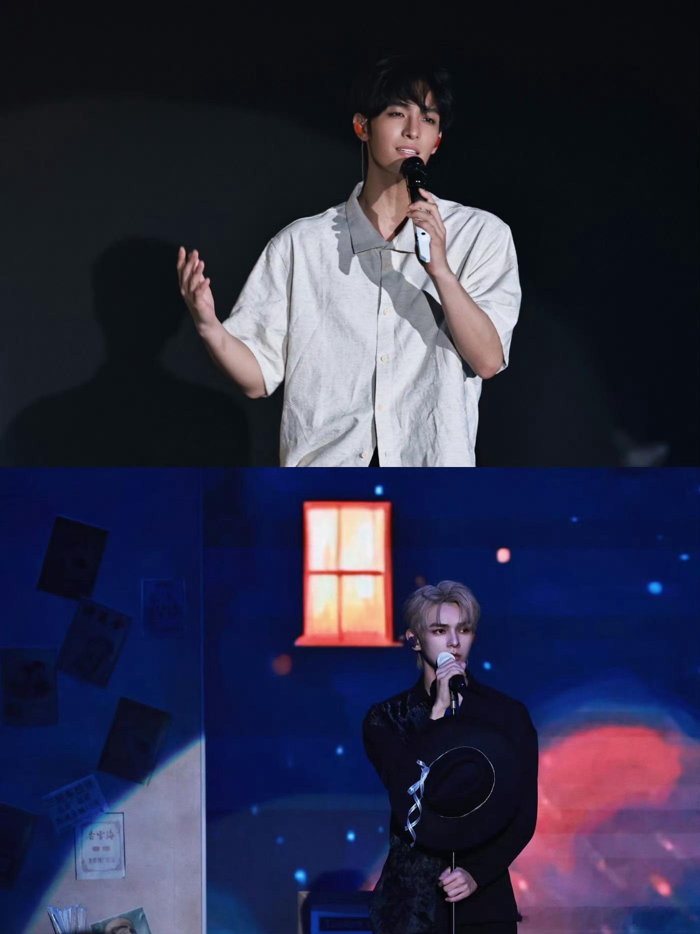 今天的希朝相伴何昶希、何衍朝香港演唱会彩排图，氛围感特别好，要享受舞台了！ 
