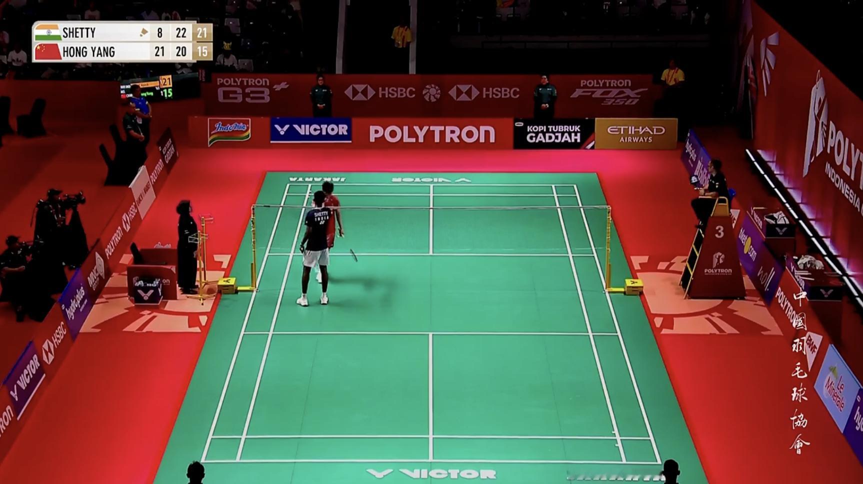 翁泓阳🇨🇳 21-8、20-22、15-21 🇮🇳阿尤什2026年印尼羽