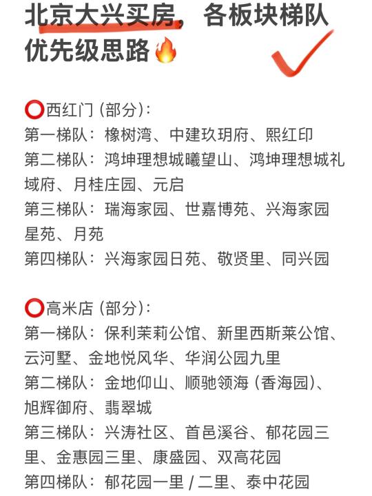 北京大兴买房，各板块梯队优先级思路🔥