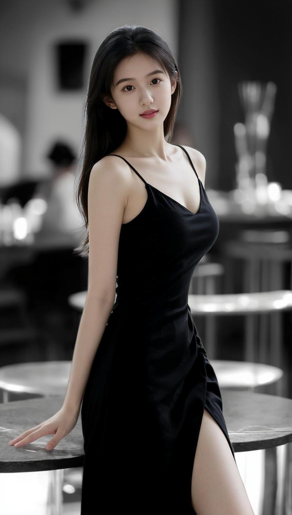 超美超漂亮 优雅气质女人味十足 ࿆甜࿆美࿆女࿆孩࿆ 好身材好气质 黑色礼裙高级感