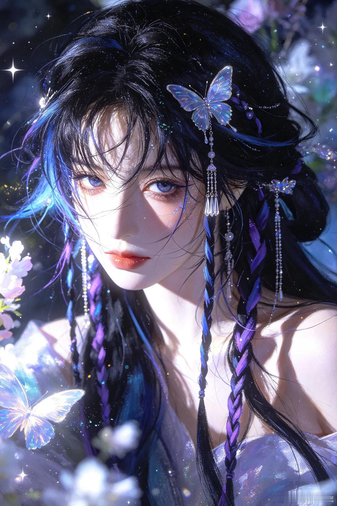 绝美光影女生动漫头像 
