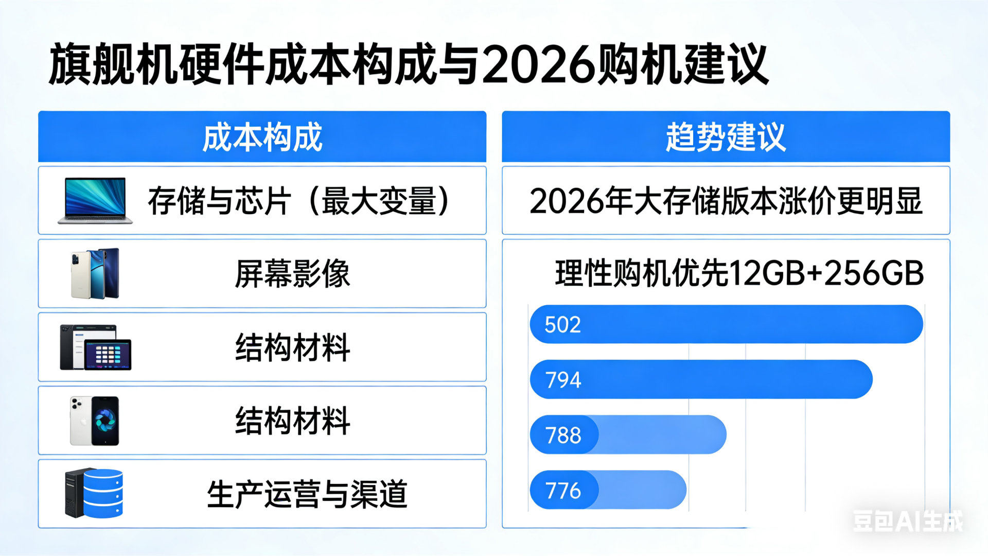 一部旗舰机的成本都花在哪  硬件成本里，存储与芯片是最大变量，再叠加屏幕影像与结