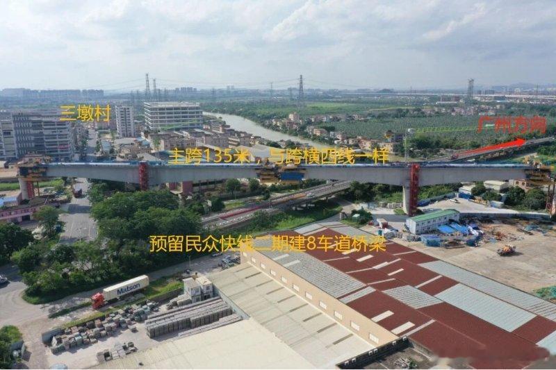 中山商业城建观察录 上周末，深江铁路9标跨G228（民众快线）的（72+135+