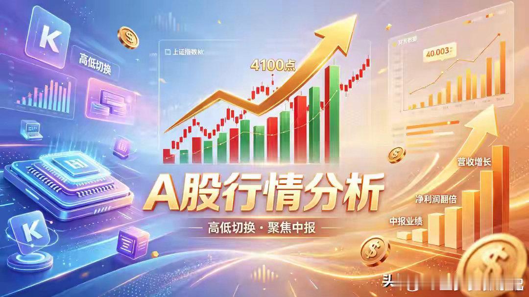 A股上演高低切换，主板领涨，中报业绩主线强势崛起今日A股市场呈现出显著的结构性分