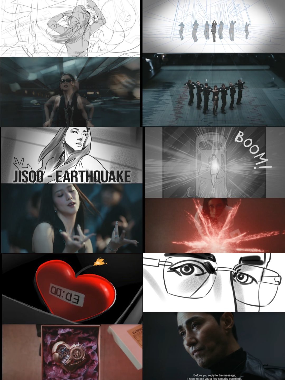 JISOO《Earthquake》MV幕后工作人员发布了分镜  而且她用了英文的
