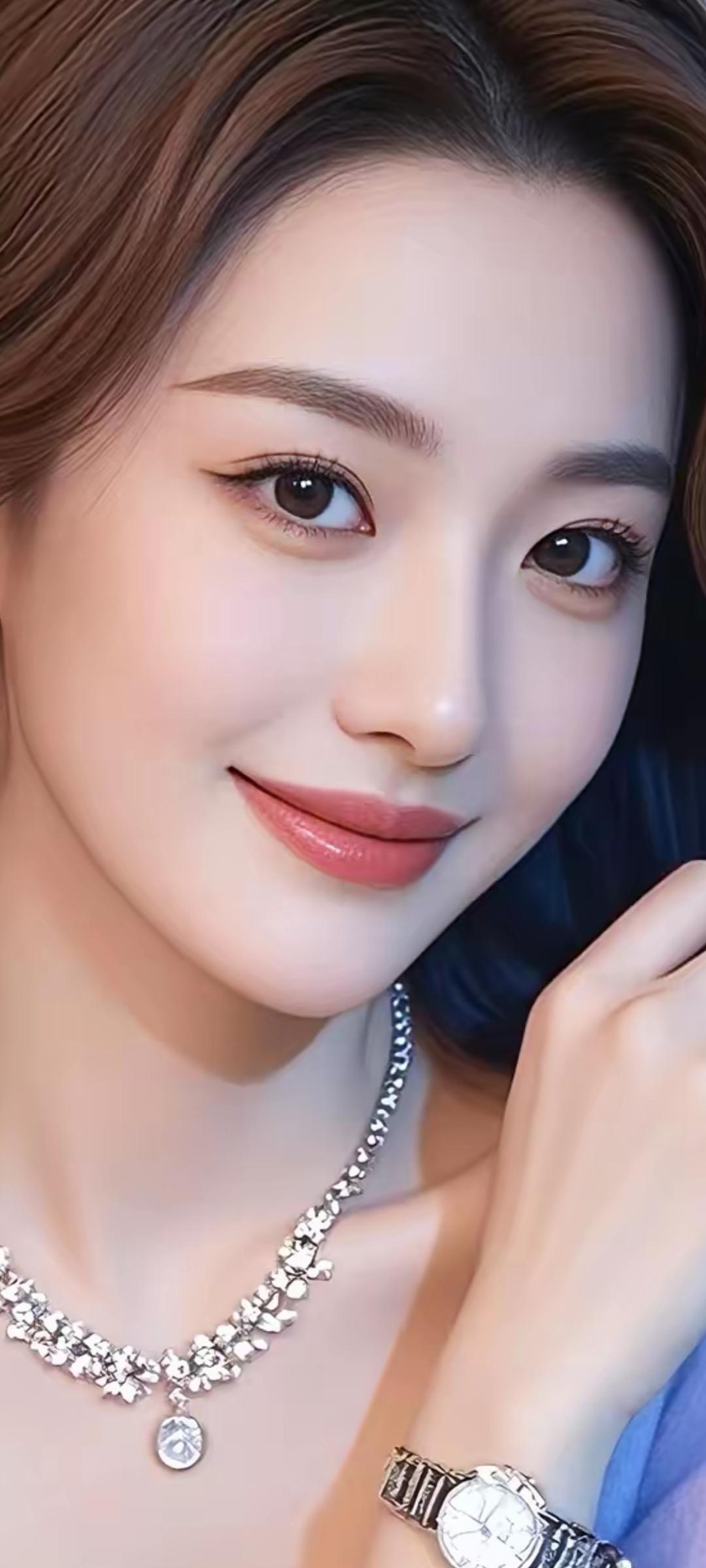 甜美微笑，闪耀珠宝，优雅气质，完美妆容