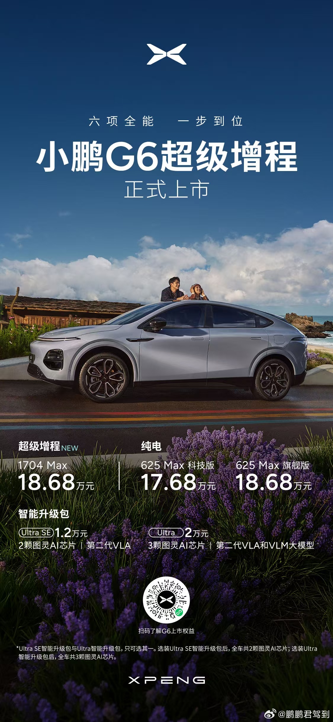 一图读懂小鹏G6超级增程，18.68万元起。在20万元级市场又一款极具竞争力的车