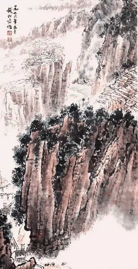 钱松喦 《千山万水》。钱松岩（1899.9~1985.9），当代画家，江苏宜兴人