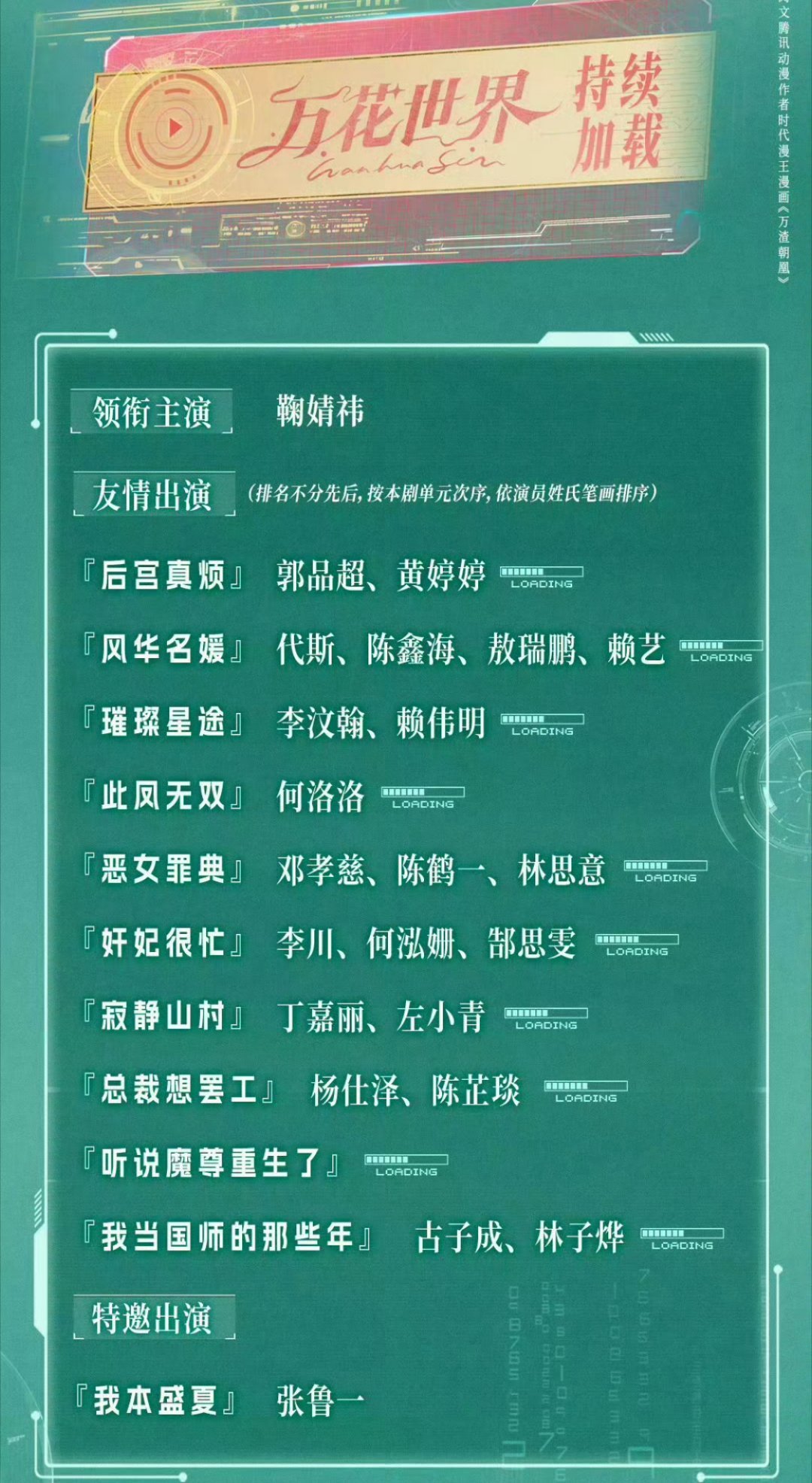 鞠婧祎守住了女频最后的底线鞠这么多划，《万花世界》也许是最后的荣光，除非鞠婧祎以