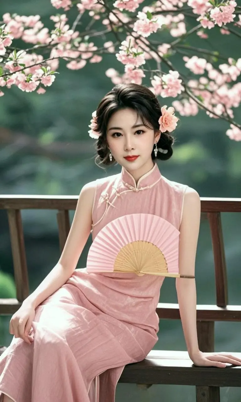 AI樱下旗袍影 ai创作