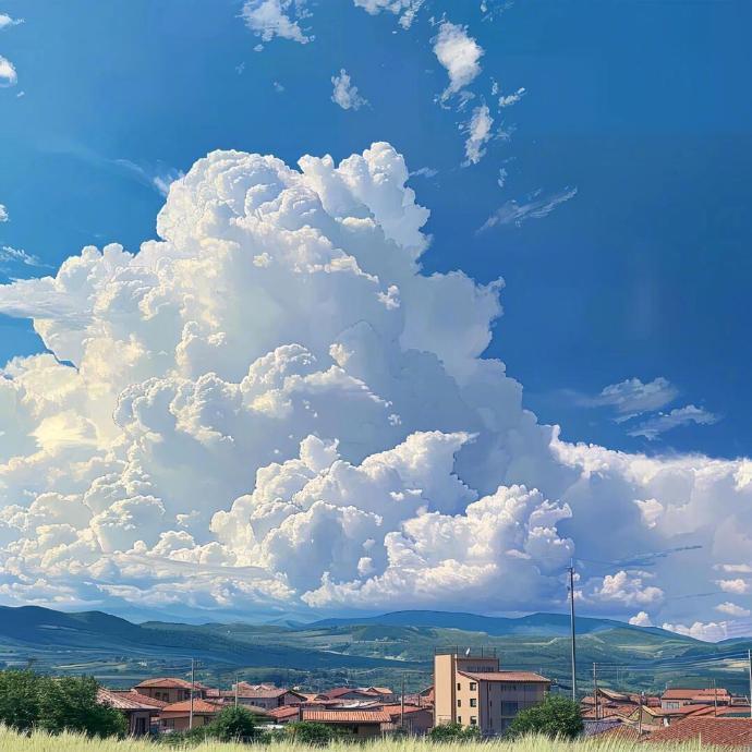 “云翻涌成夏。” 