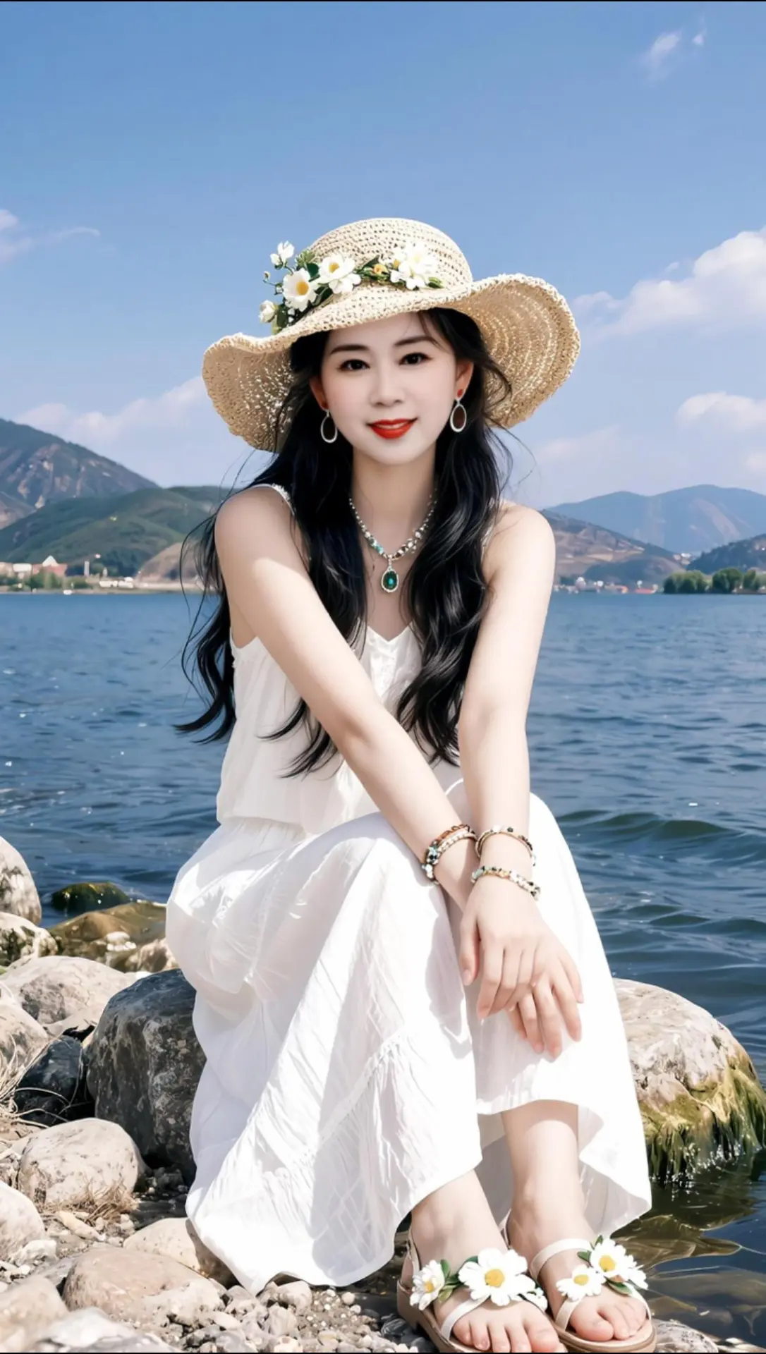 AI湖畔清新照 随变ai随便玩