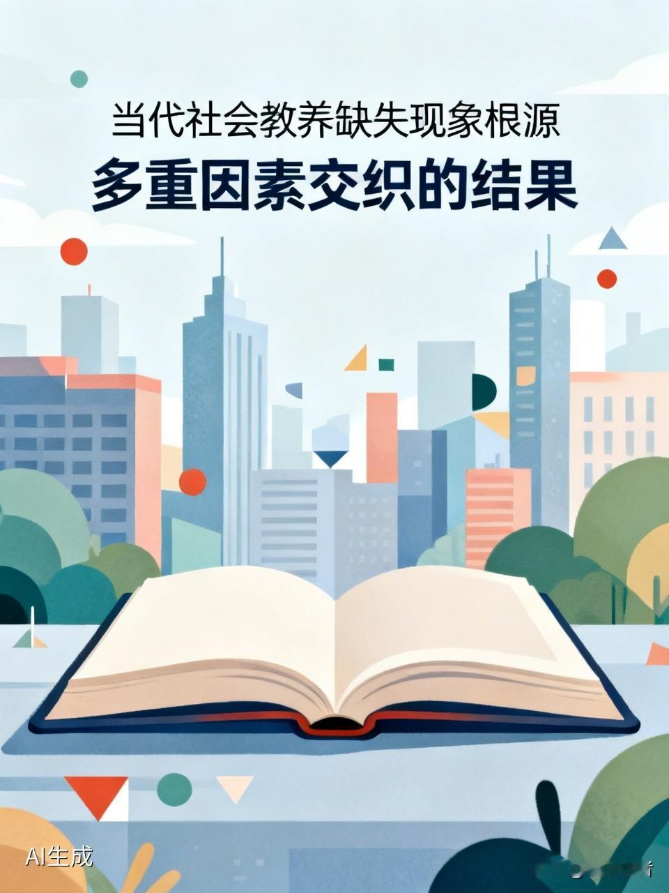 当代社会教养缺失的现象令人忧心，这并非与生俱来的问题，而是多重因素交织的结果。细