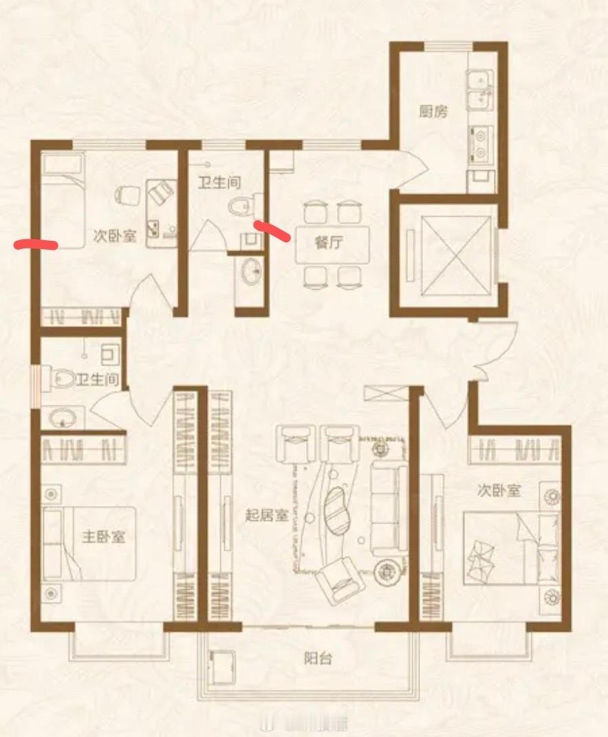 125平建筑面积，打算放两个路由器，弱电箱和主路由放到餐厅位置。副路由放到电脑房