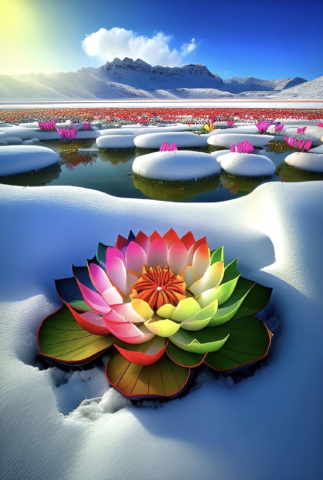 我是一朵千年的雪莲，风中摇曳你给的美……今生只愿做一回你的雪莲，为你绽放最美的花