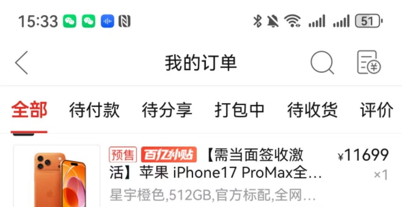 拼多多十周年百亿补贴iPhone加补 是谁抢到iPhone 17系列的首发了呀~