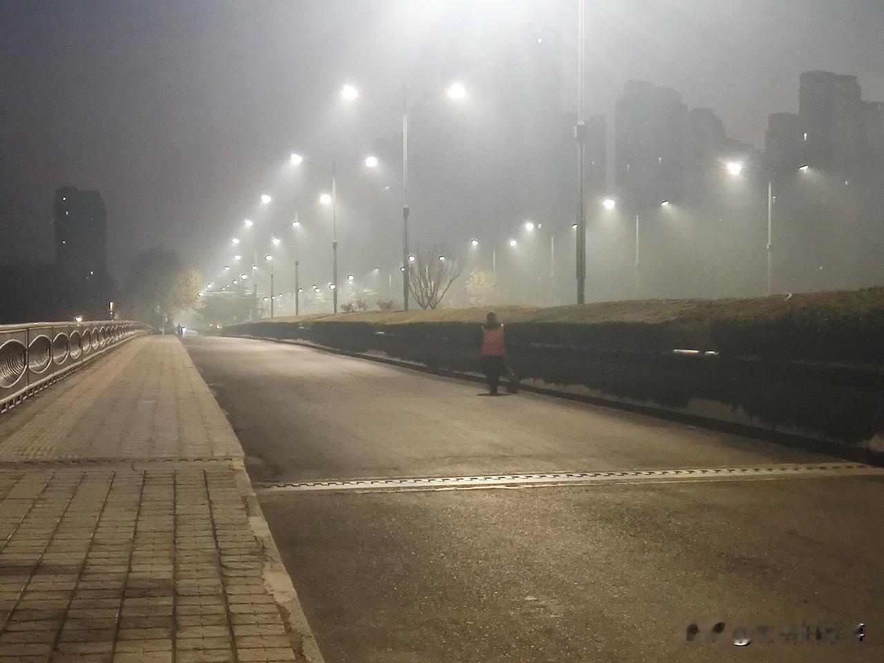 凌晨六点的街头，除了寒冷的冬风在路灯的冷眼旁观下四处溜达之外，再没有别的什么！突