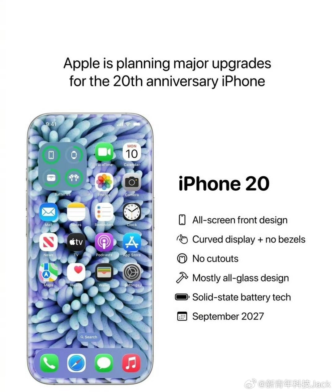 iPhone20再曝光如果真能做成渲染图这样，那确实配得上二十周年之作，当年初代