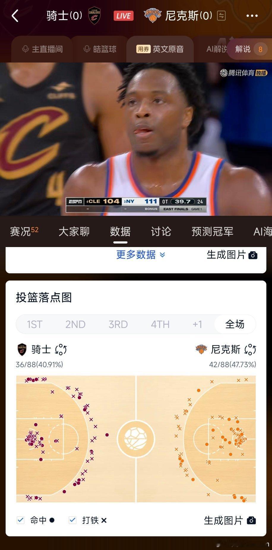 其实看得出OG在腿筋拉伤后很不在状态，但就这样尼克斯都没输，那后面骑士就更难了 