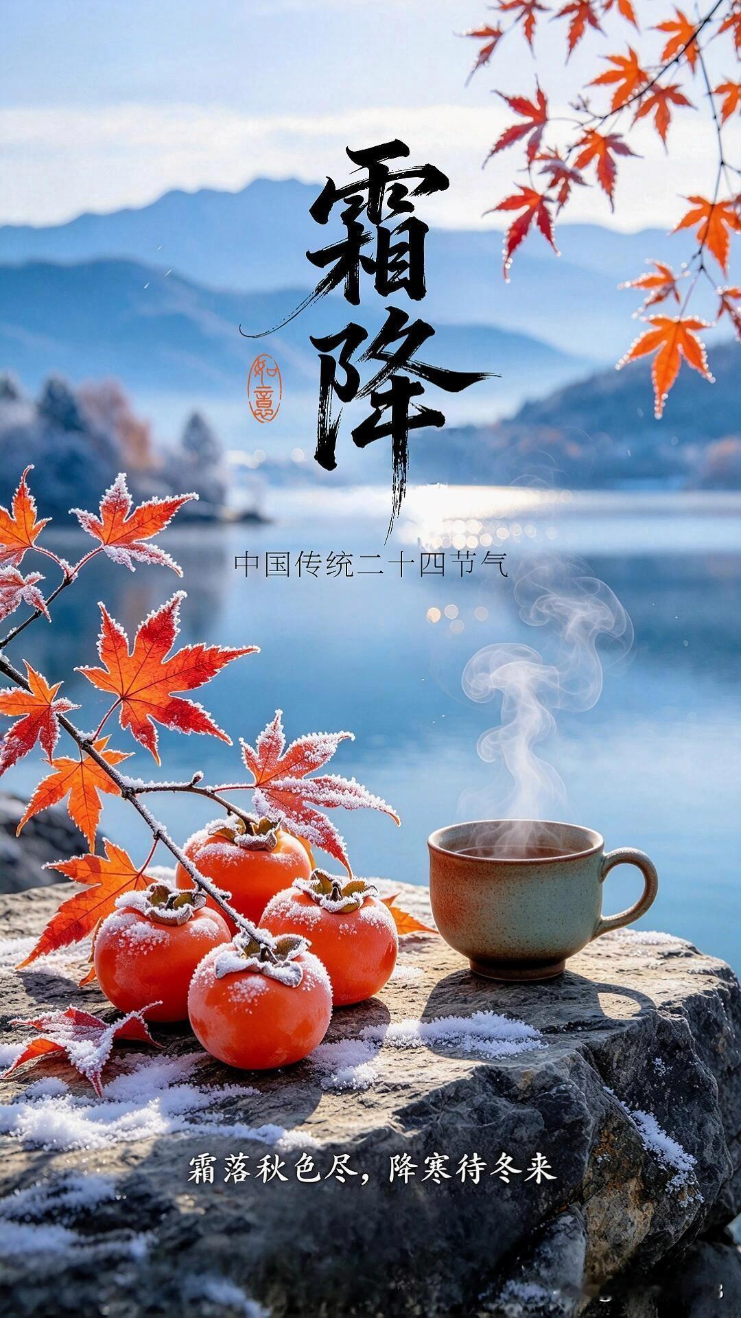 今日霜降 🍂

霜降已至，秋意渐收，寒气慢慢登场。

愿秋风不凉，暖意常伴身旁