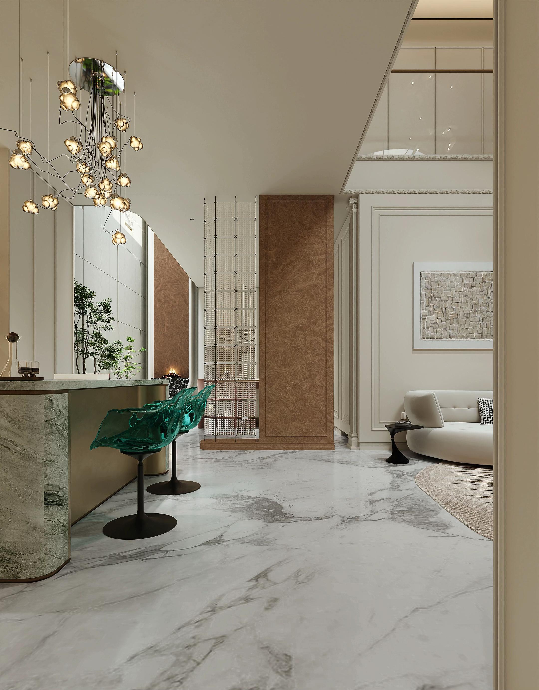 昆明优雅女王的秘密宫殿！时尚法式别墅设计。地下层挑空会客厅+星空酒吧...