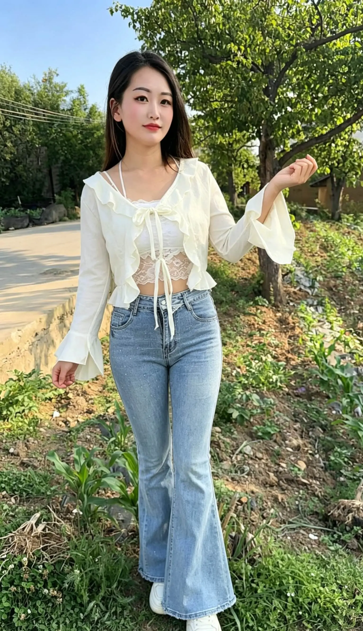 乡村姑娘生活记录 乡间甜美穿搭 农村生活