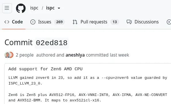 【英特尔ISPC 1.32发布】10月14日，英特尔ISPC 1.32正式发布。