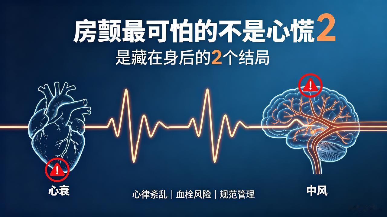 房颤最可怕的不是心慌，是藏在身后的2个结局
 
所有房颤病友，心里都藏着一个不敢