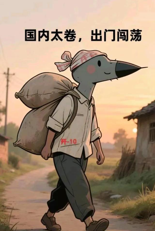 网友里有的是人才呀，
国内默默无闻，
国外一鸣惊人，
这幅画太形象了。
五千年历