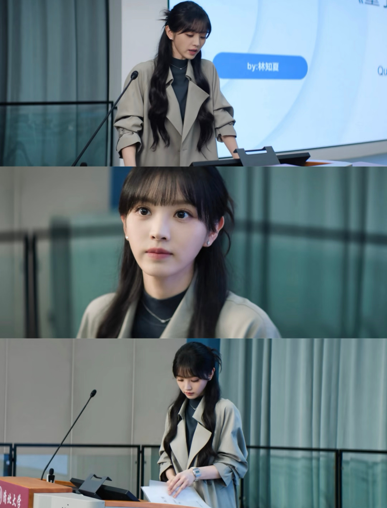 田曦薇  谁能不爱田曦薇塑造的林知夏，她直接把我心中的智性恋天花板具象化了。校服
