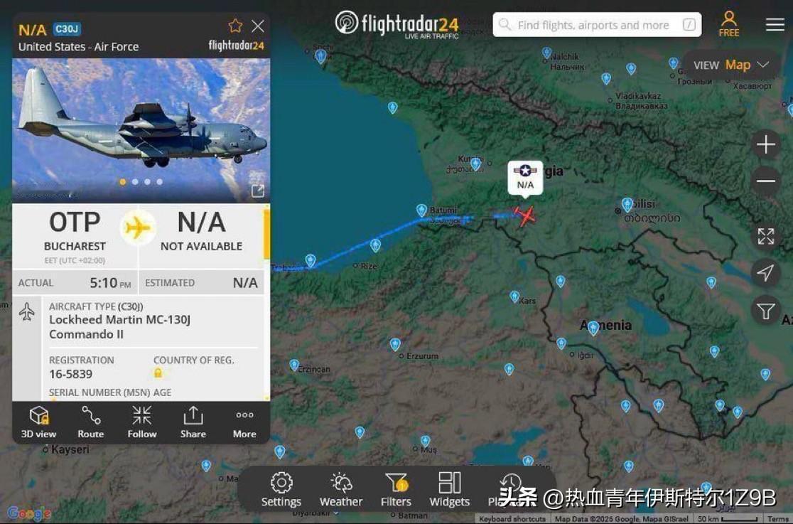 美国部署了一架洛克希德·马丁MC-130J“突击队员II”运输机，将包括三角洲部