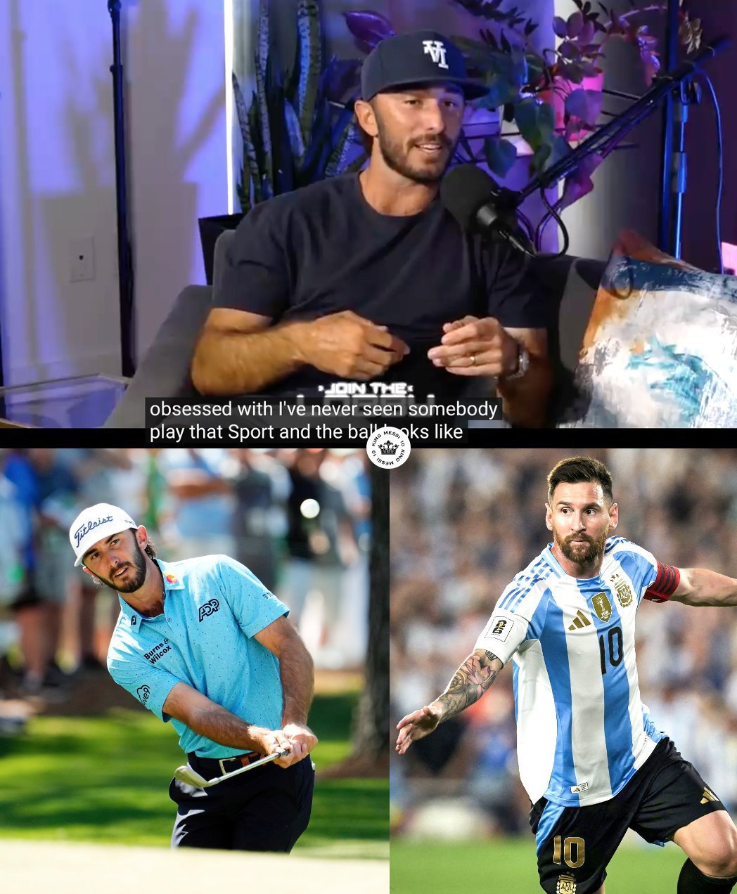 【我只是对他着迷😌】🎙：梅西还是罗纳尔多？马克斯·霍马🇺🇸 (高尔夫球手