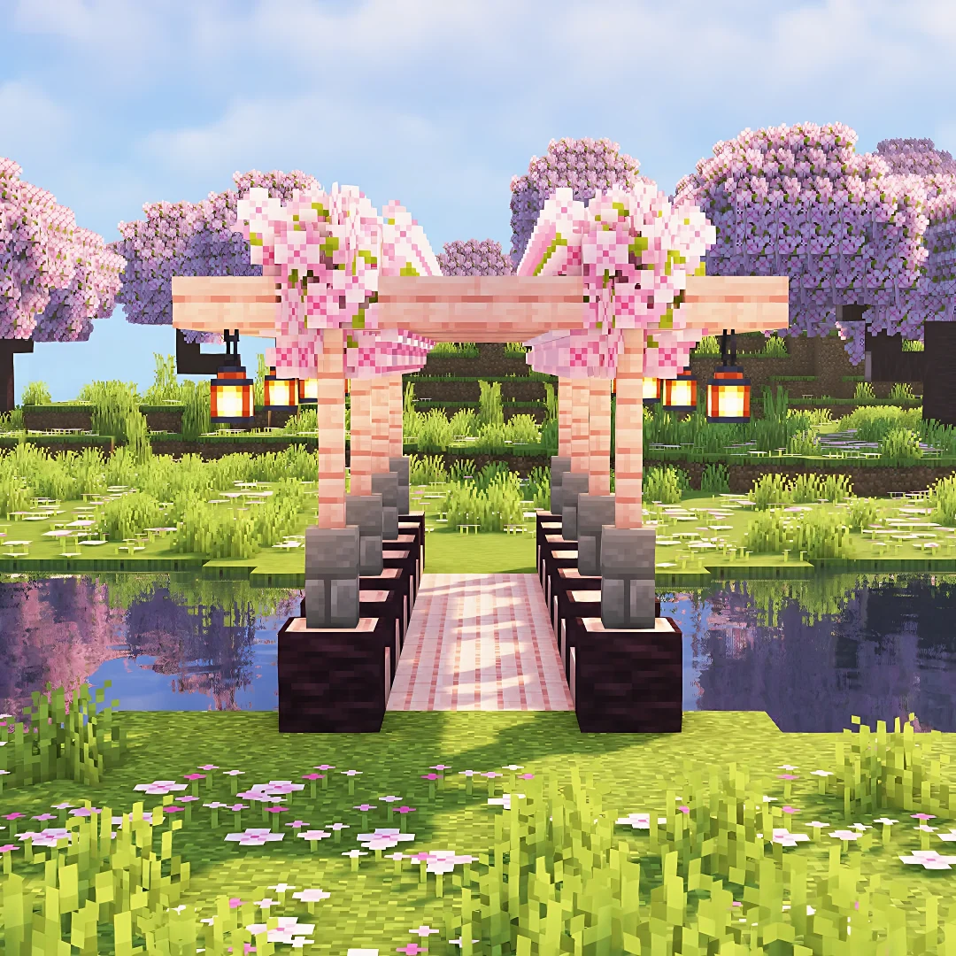 【我的世界】精美樱花🌸桥的装饰设计