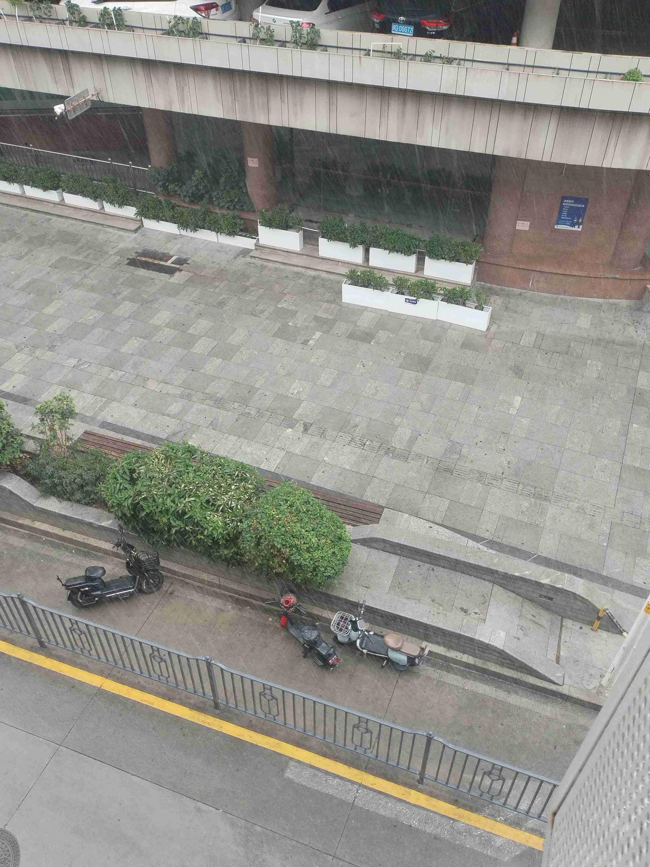 好大一场雷阵雨，狂风裹挟着暴雨倾盆而下，连雨伞都难以稳住，这雨从凌晨起就断断续续