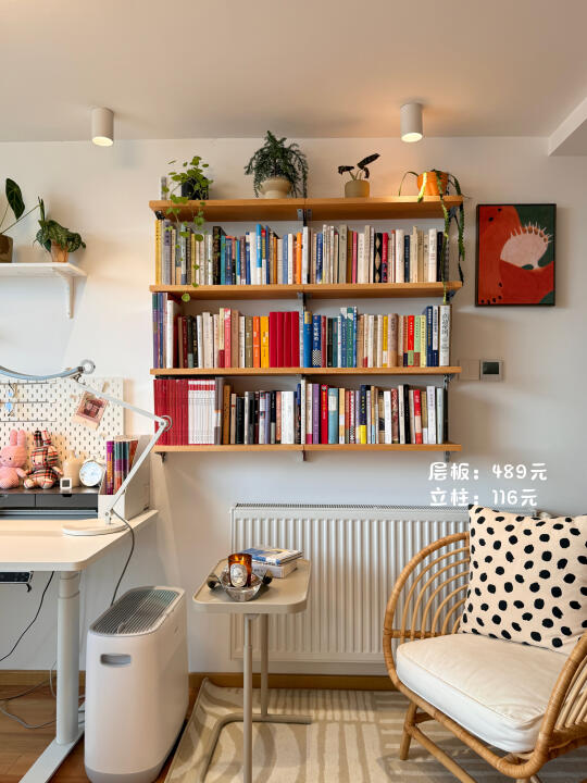600💰diy实木书架墙，做法和尺寸参考！