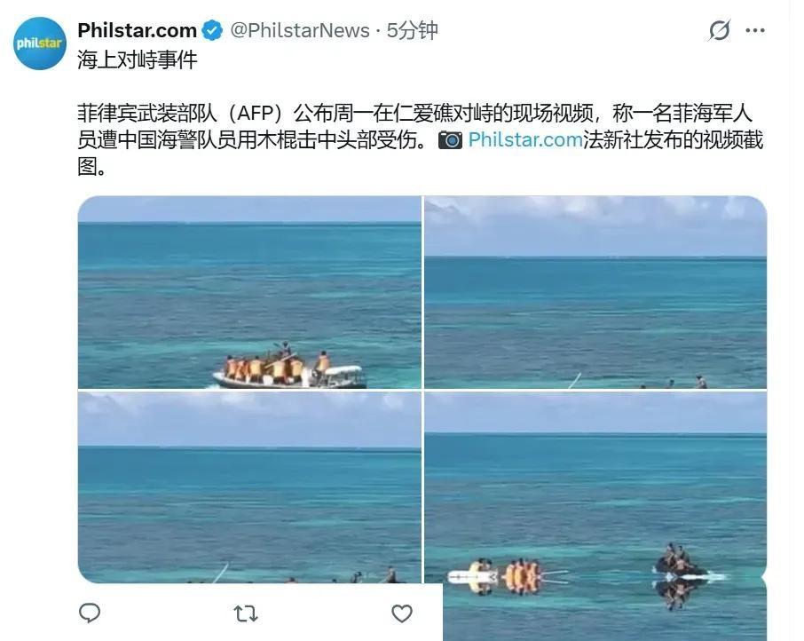 之前菲律宾防长对外放过一句特别狂的狠话，说只要他们的士兵在海上“少了一根头发”，