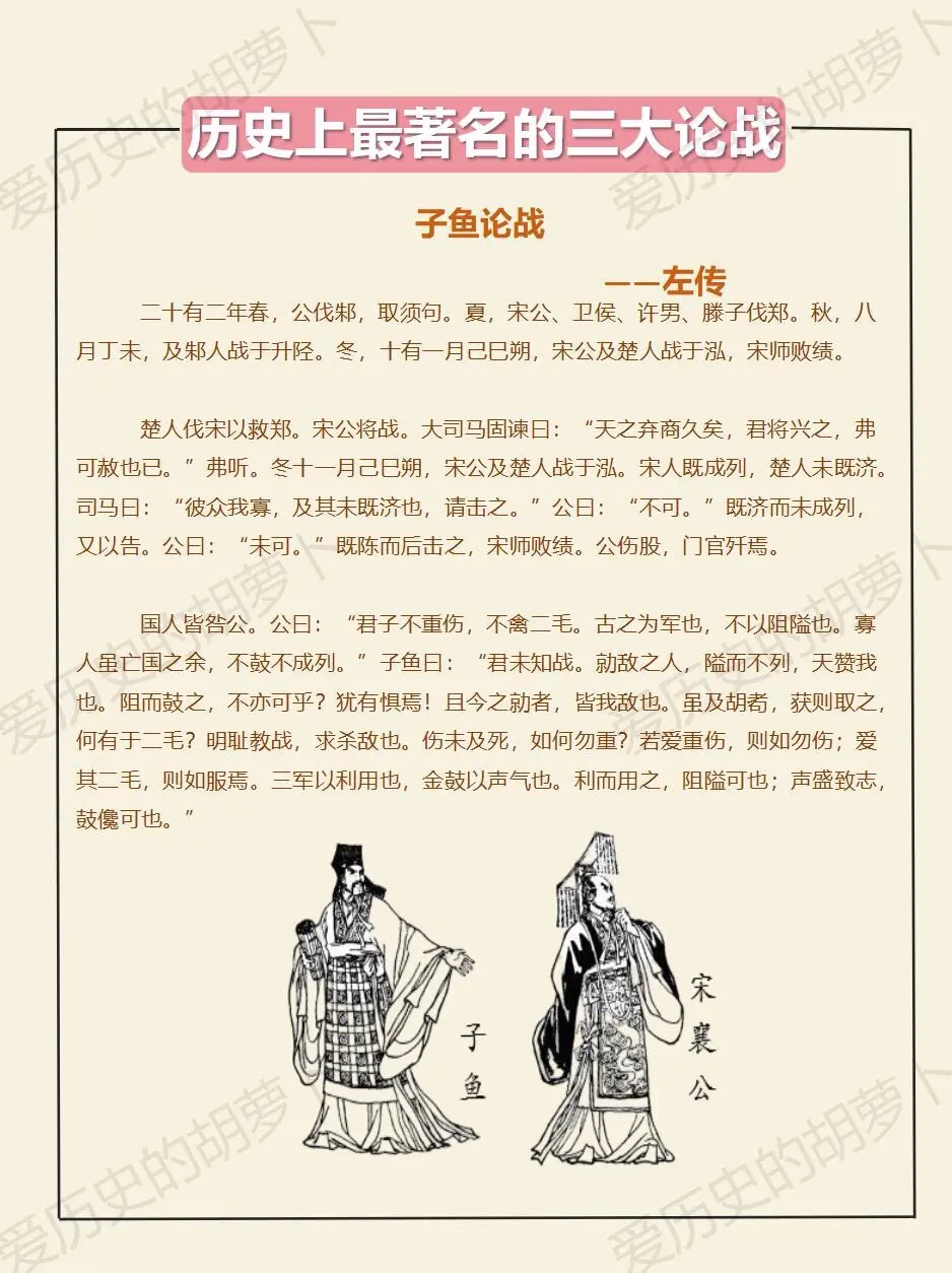 历史上最著名的三大论战。