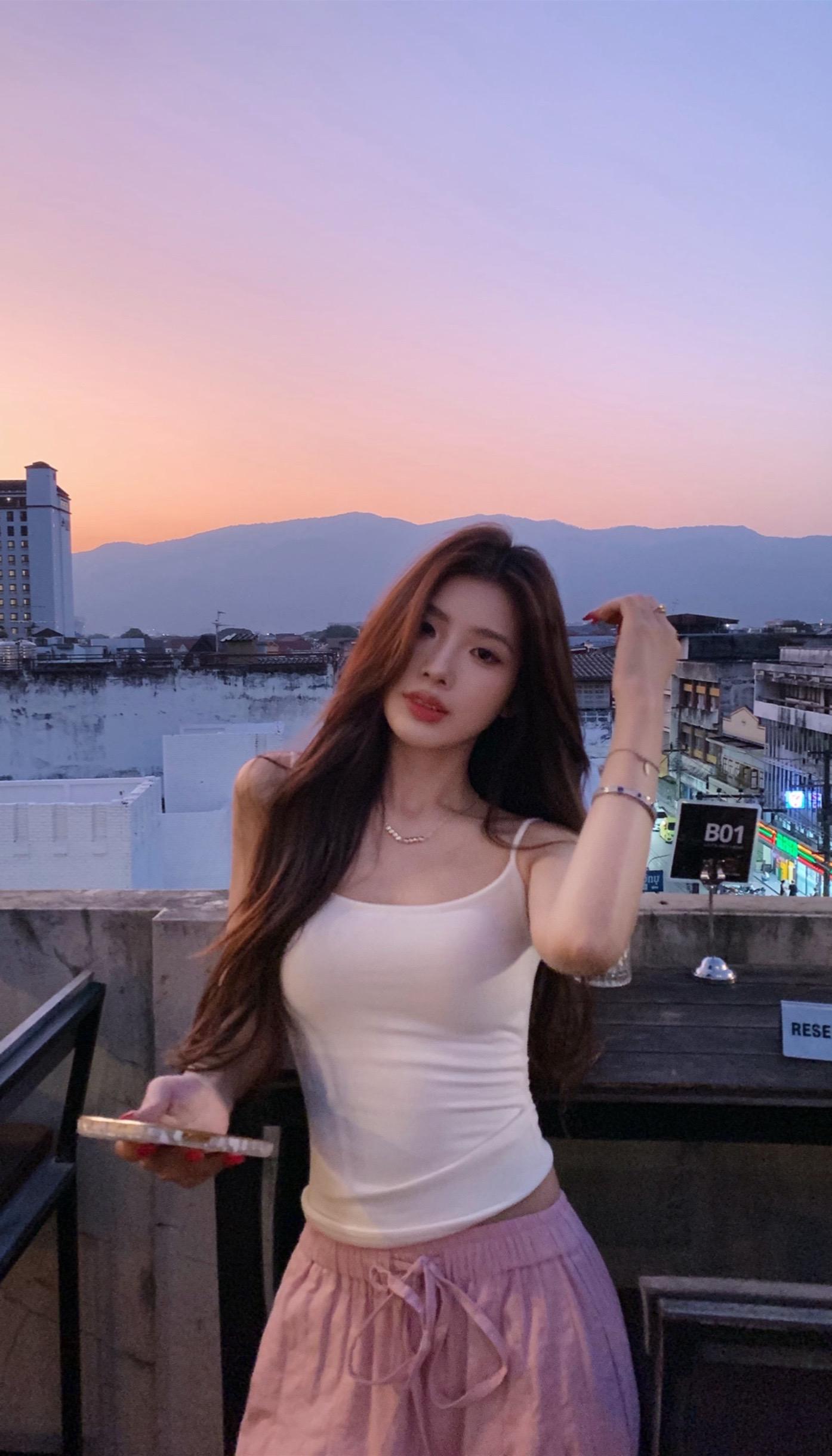 清迈一抹夕阳。