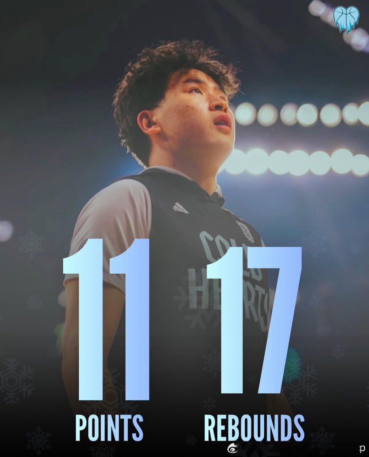 石峻OTE联赛对阵City Reapers生涯首次拿到两双20分钟11分17板2