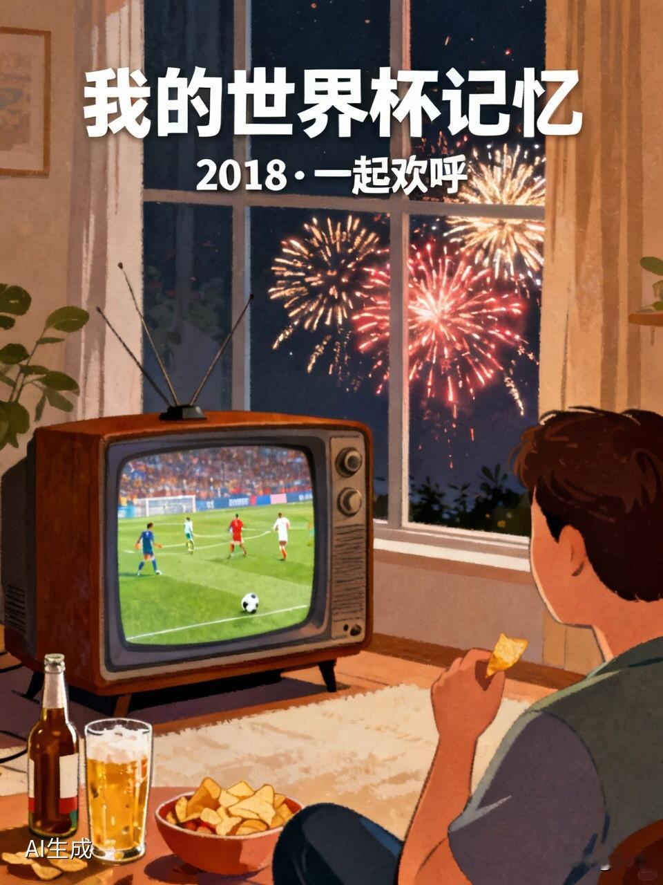年世界杯，我和一群朋友挤在小屋里，为每一个进球欢呼