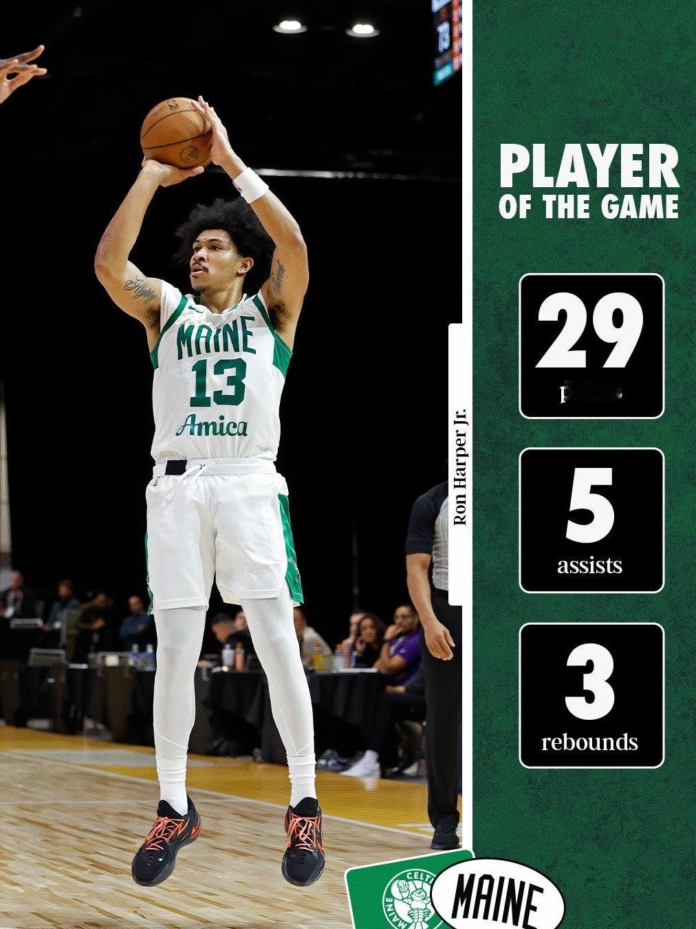 缅因州凯尔特人 Player Of The Game : Ron Harper 